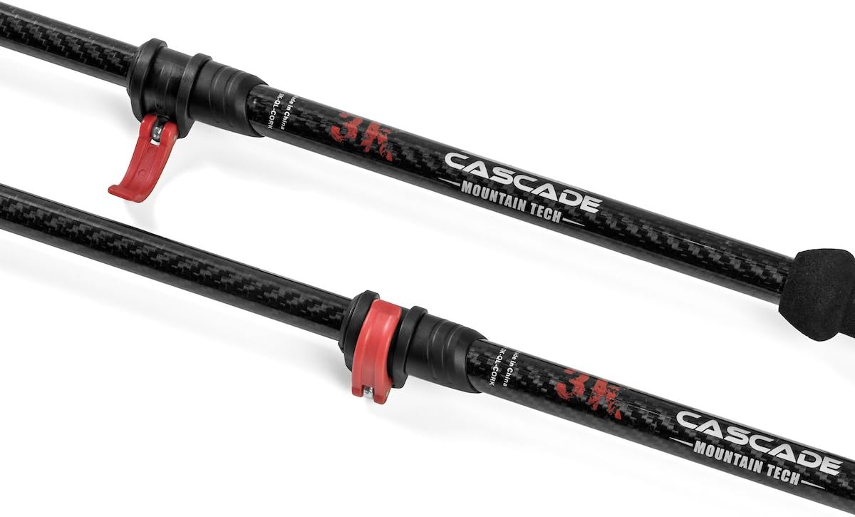 Cascade Mountain Tech Trekking Poles - Carbon Fiber Walking or Hiking Sticks with Quick Adjustable Locks - Image 6